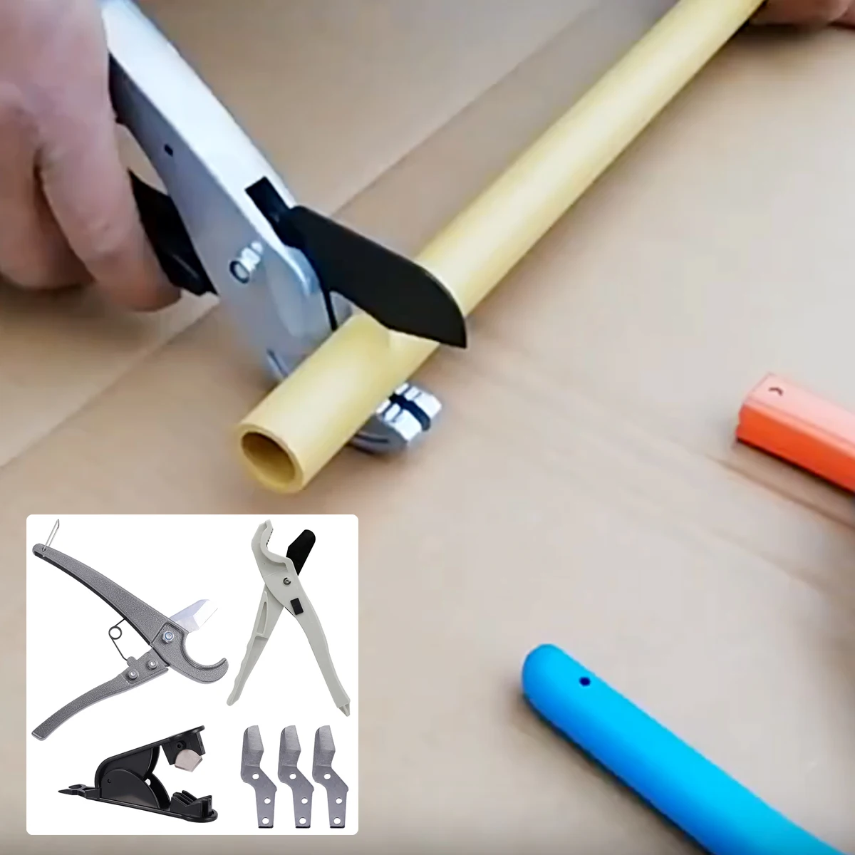 Water Pipe Quick Scissors PE/PU/PPR/PVC Tube Cutter 1/4