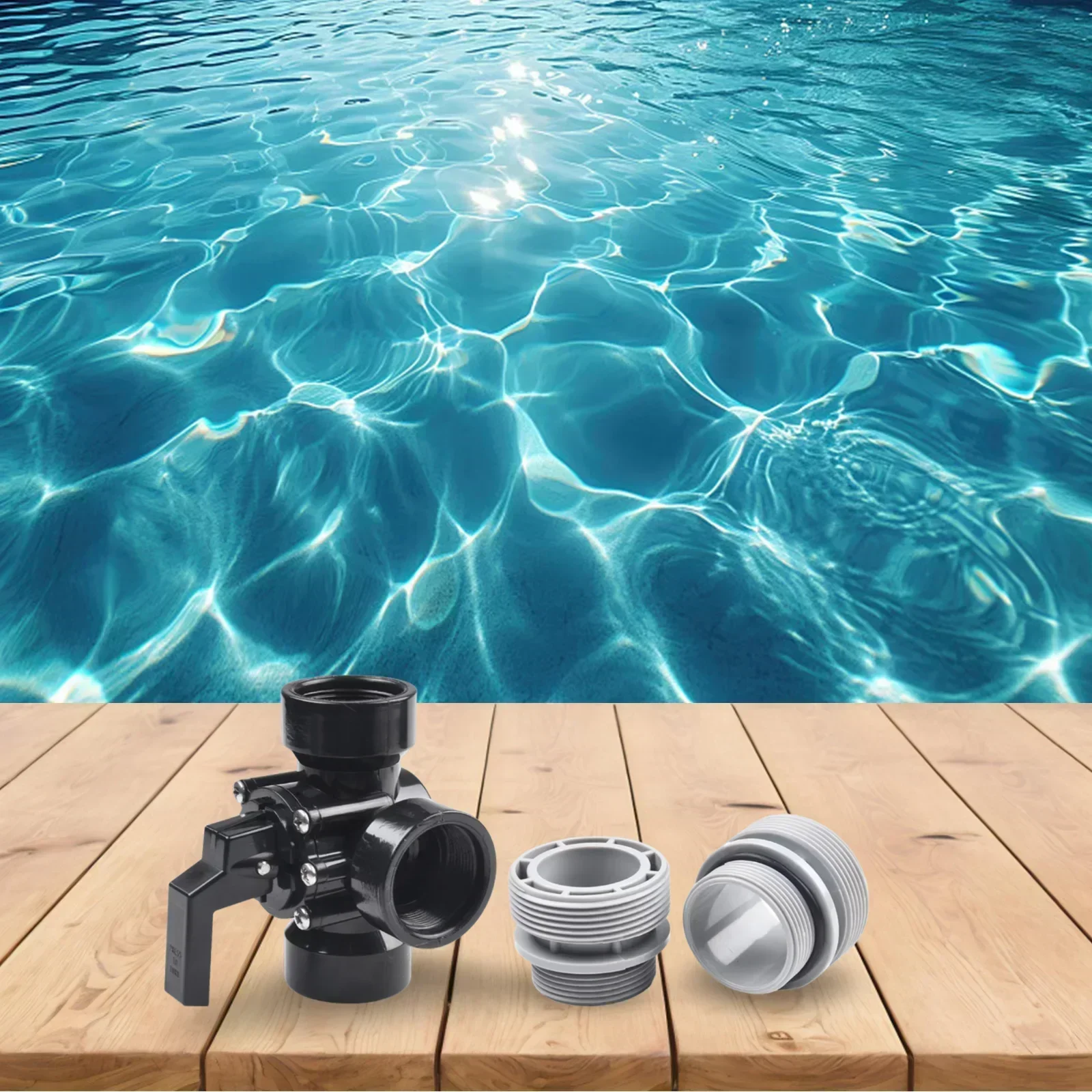 Pool Hose Fitting 3 Way Pool Valve Control Water Flow Diverting Mixing Right Barbed Outlet Efficient Water Flow