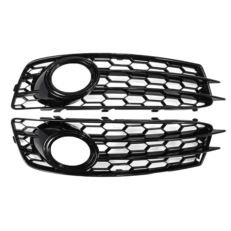 

1 Pair Car Front Bumper Fog Light Mesh Grille for A3 8P S-Line 2009-2012 Fog Lamp Honeycomb Grille Covers