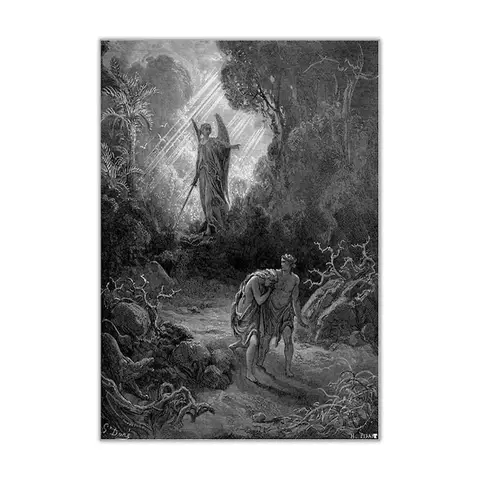 Vintage Biblical Canvas Wall Art Print Religious Angel Painting Gothic Home Decor Dark Academia Renaissance Art Spiritual Gift