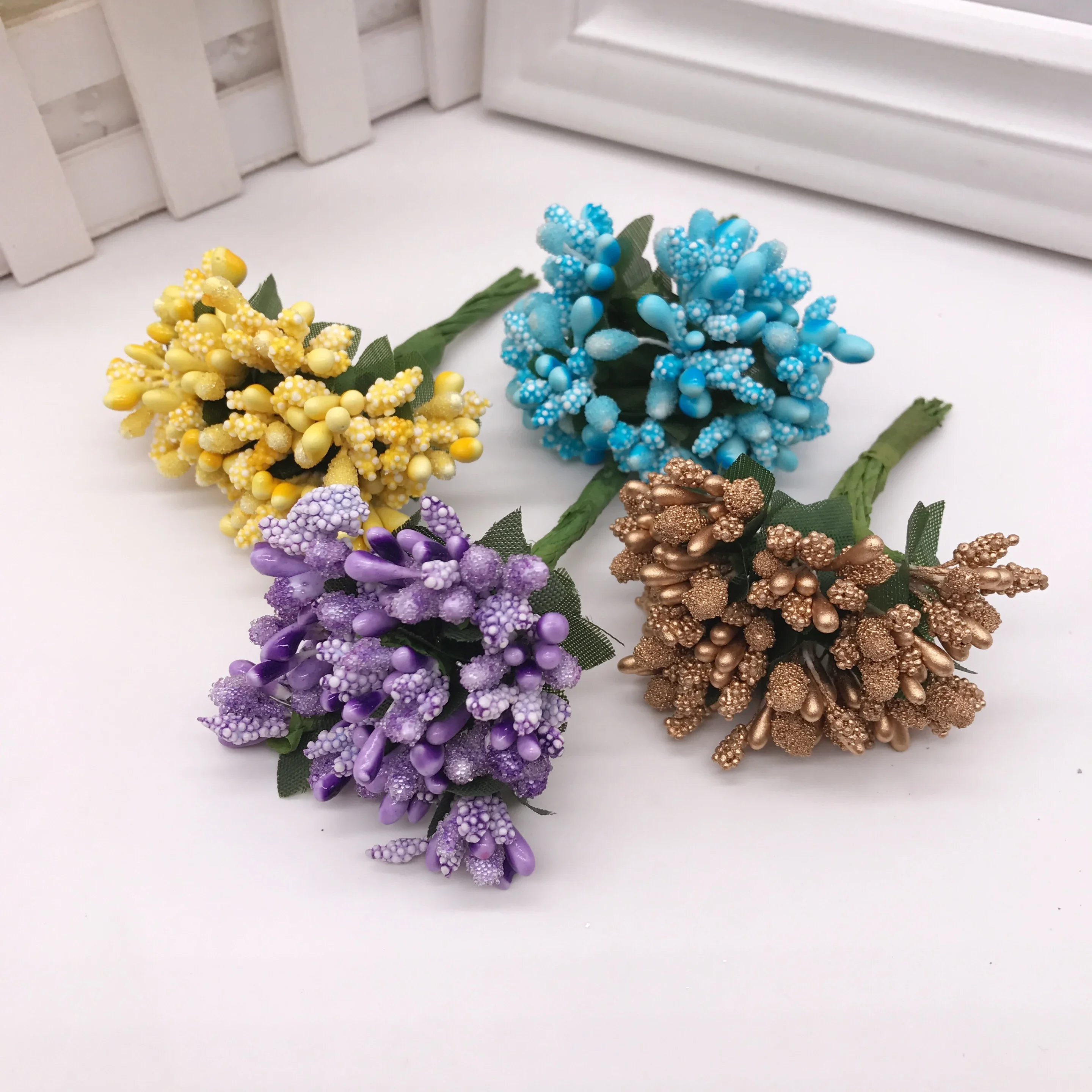 Mini Artificial Flowers Stamen Fake Flowers for Home Decor Wedding Decoration Bride Bouquet Garland Flower Wall Gift Accessories