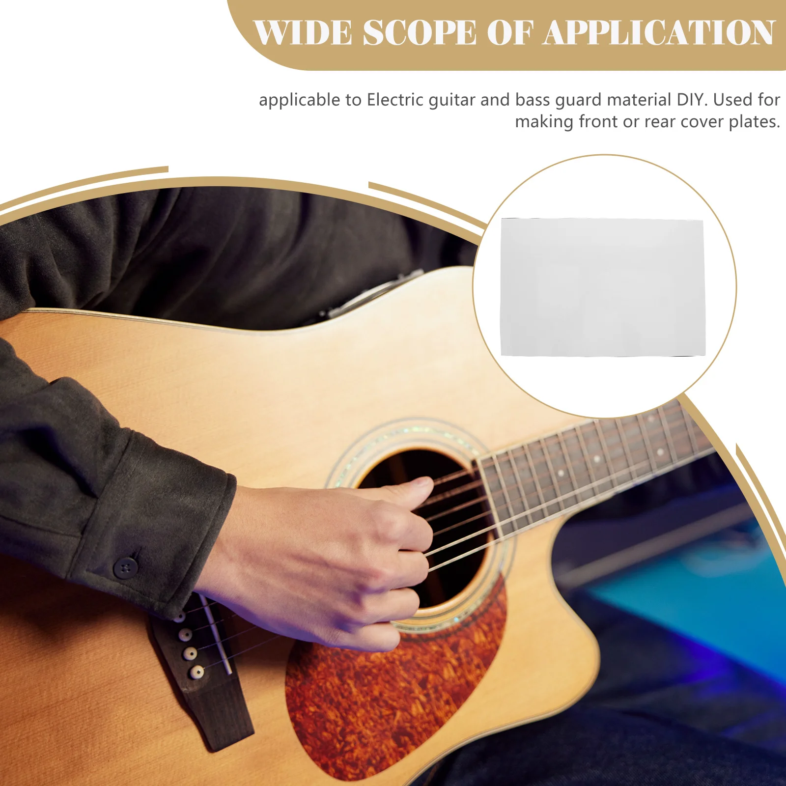 

Universal Blank Pvc Material Sheet For Electric Guitar Bass Diy Scratch Plate Replacement Durable Glossy
