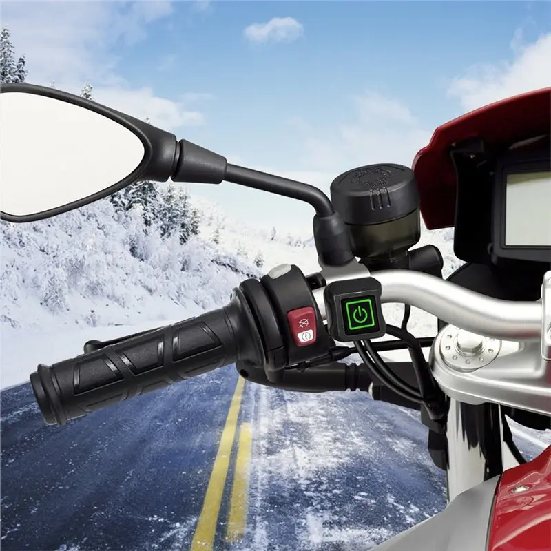 A96E-Electric Heating Handle Adjustable Hot Grip Handle Motorcycle Heated Handlebars Electric Heating Handle