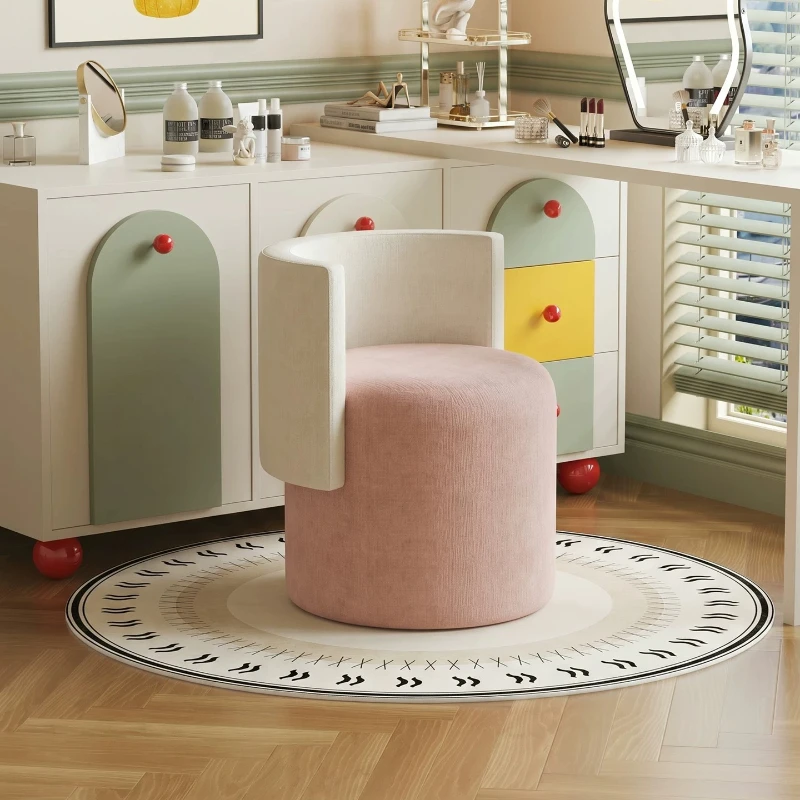 Dressing Weird Vanity Stool Makeup Cute Pink Wooden Vanity Stool Bedroom Office Sillas Tocador Maquillaje Luxury Furniture