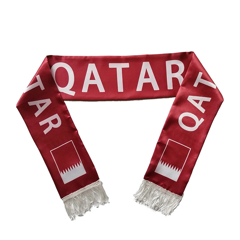 Arincessbo custom banner scarf flag 15x150cm Qatar football sports scarf double-sided printed polyester