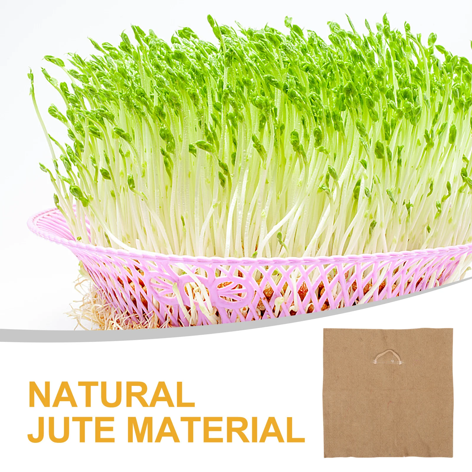 

4Pcs Jute Growing Pad Seeding Tray Paper Germination Moisturizing Pad for Microgreens Sprouts Cultivation Square Watering Tray