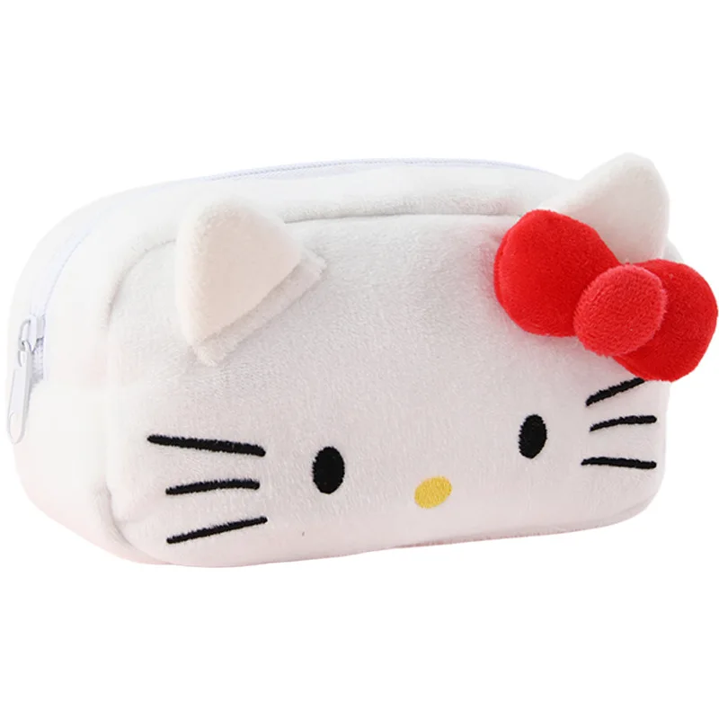 Hello Kitty Bag Anime Sanrio Student Plush Pencil High-Capacity Pen Case Kawaii Cartoon Cosmetic Storage Bag Girl Birthday Gifts