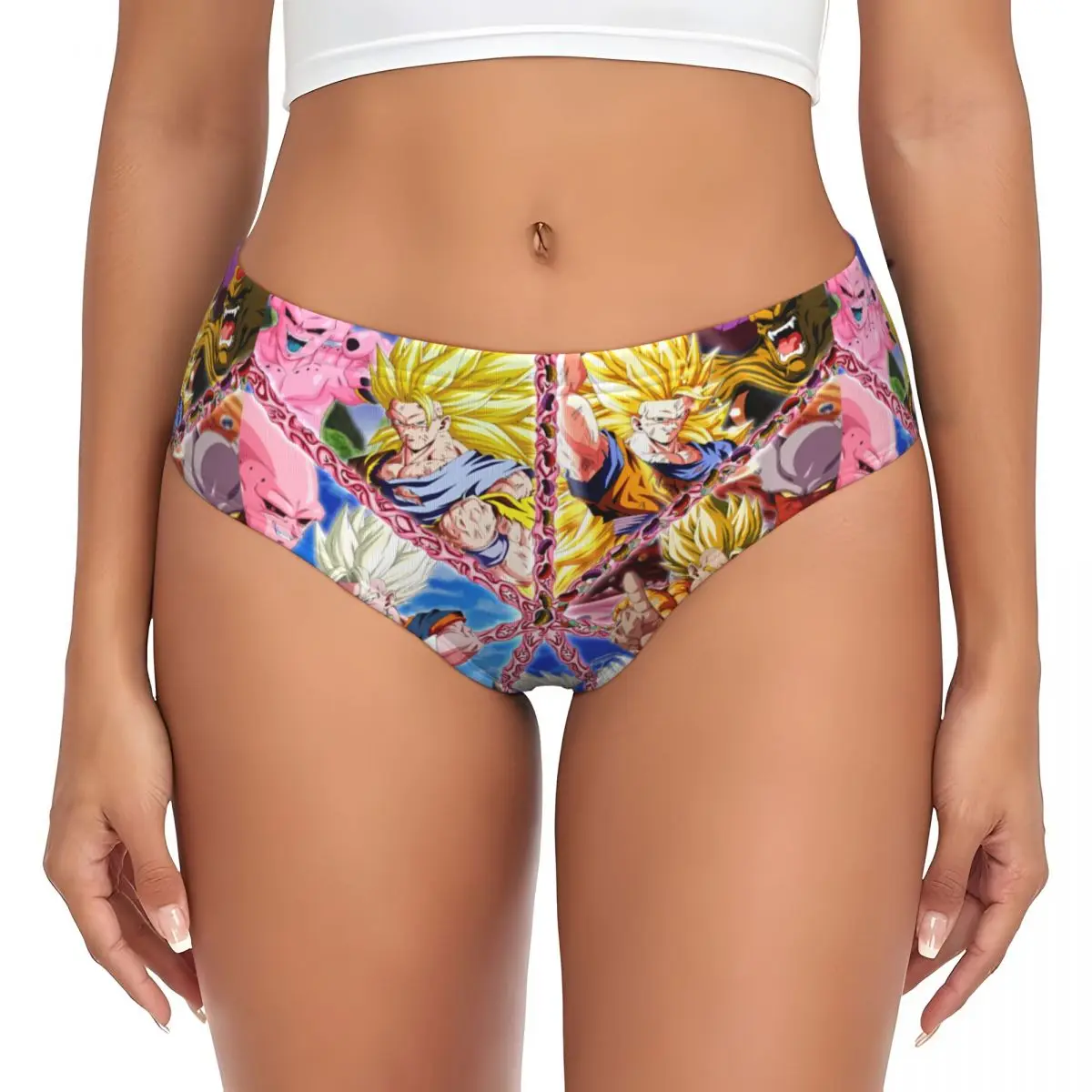 

Женские трусики Custom DBZ Goku Hot Cartoon: комфортные, эластичные, с принтом в стиле мультфильма