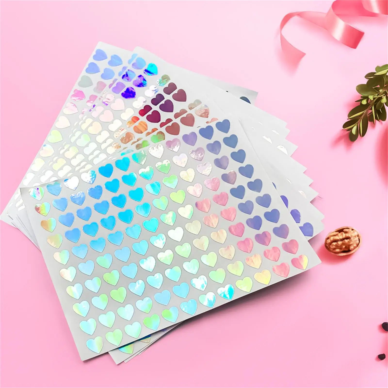 10 Sheets/Pack - 0.39In/1Cm - 1200 Stickers - Holographic Laser Stickers, Colorful Universal Stickers, 