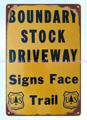 home art boundary stock driveway signs face trail metal tin sign