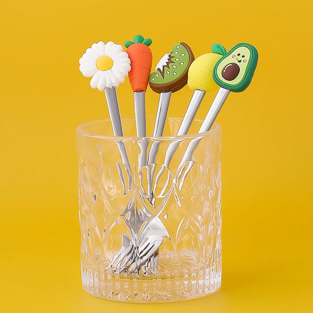 

2 Pcs Ice Cream Dessert Tableware Spoons Silverware Stainless Steel Icecream Forks Sundae Bar Supplies