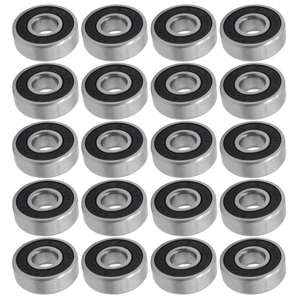 

20pcs 608 2Rs Skateboard Bearings For Roller Skates Scooters -9 Sealed Durable Quiet Maintenance-Free Replacement Black