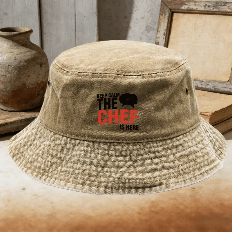 Chef Hat Slogan Fisherman Hat Vintage Style, Humorous Kitchen Sun Hat, Camping Headwear, Trendy Accessory, Embroidered Details,