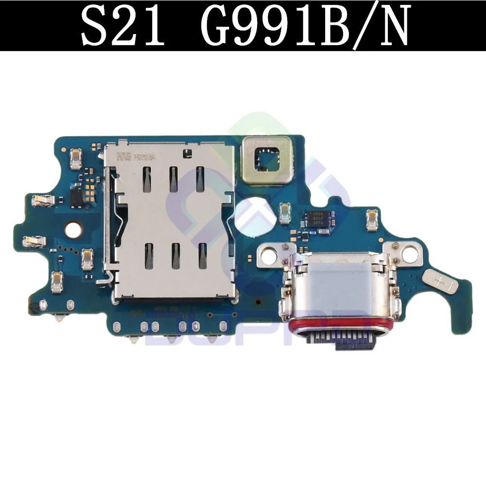 Top Ear Loud Speaker SIM Card Charging Port Board For Samsung S21 5G Off On Signal Antenna Main LCD Motherboard Main Flex