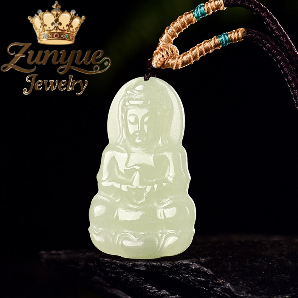 

Authentic Natural Old Material Hetian Jade Guanyin Pendant Highend Popular Exquisite Luxury Quality Jewelry Best Selling Amulets