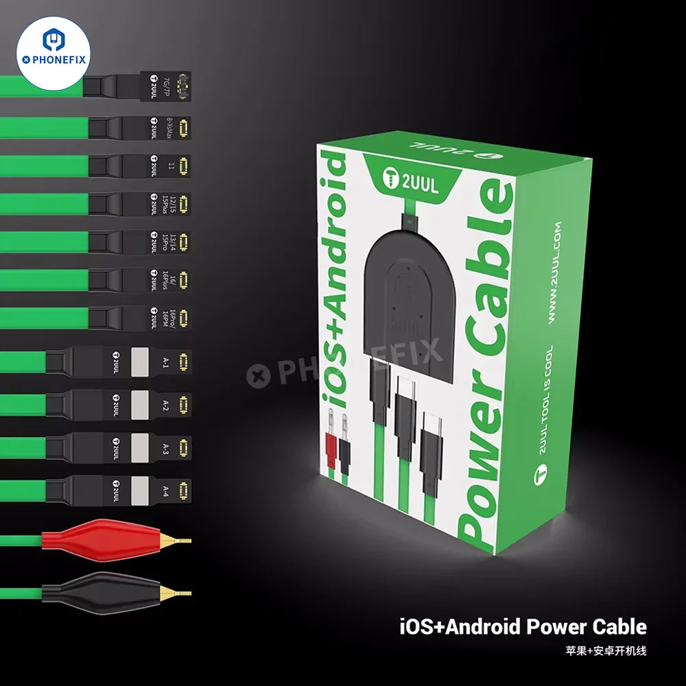 2UUL PW02 Mobile Phone Power Boot Cable with 3 Type-C Interfaces for iPhone 7-16 Pro Max Huawei VIVO Android Motherboard Repair