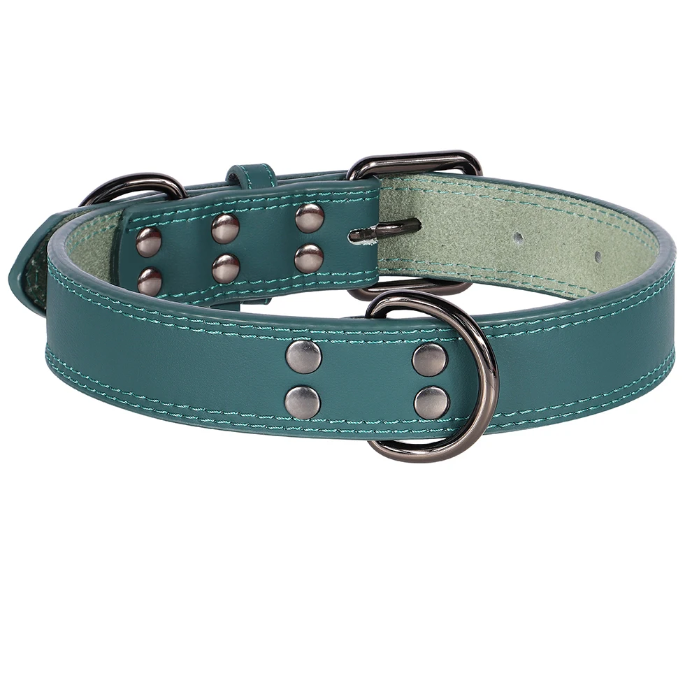 Leather Dog Collar Durable Pet Dog Collars Necklace Adjustable Necalaces for Small Medium Large Dogs French Bulldog Pitbull