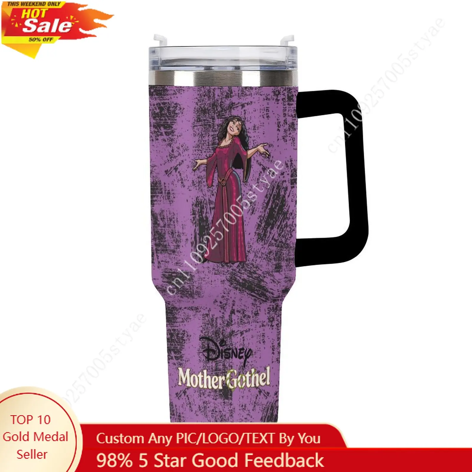 

Mother Gothel Insulated Water Bottle Disney Cartoon Custom Design Your Personal Text Images Car Cup Travel Water Bottle 40 Oz