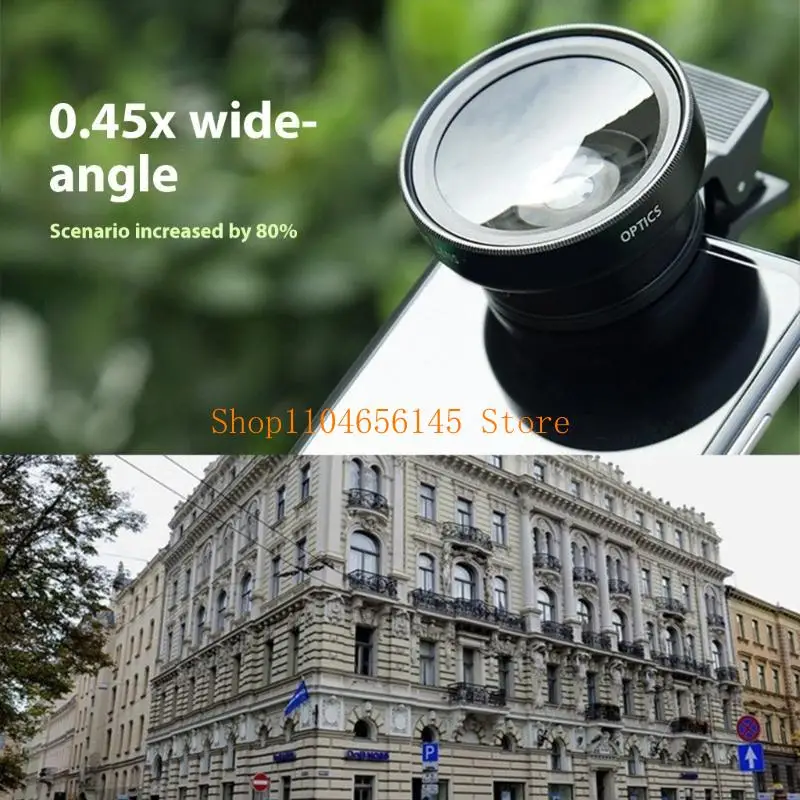 مجموعة عدسات ماكرو مزدوجة بزاوية واسعة جدًا 5asd تكبير 0.45x عدسة ماكرو متعددة الوظائف بزاوية واسعة للهواتف المحمولة #5
