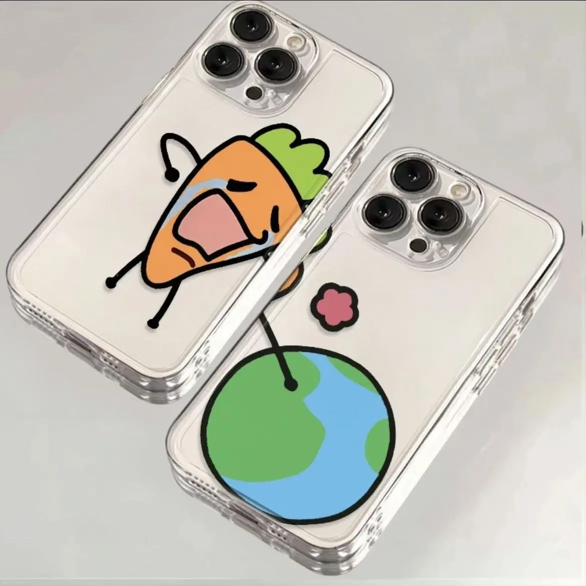 Crying Carrot Phone Case For iPhone 16 15 14 13 12 11 Pro XS MAX 7 XR 8 7 Plus Clear Cover Fundas