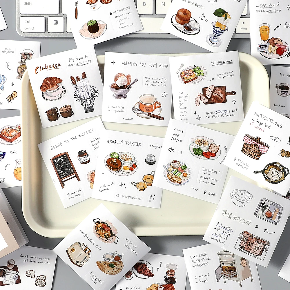 50sheets/book Retro Ins Soft Time Die Cutting Mini Sticker Notebook Journal Photocard Sticker DIY Material Aesthetic Stationery