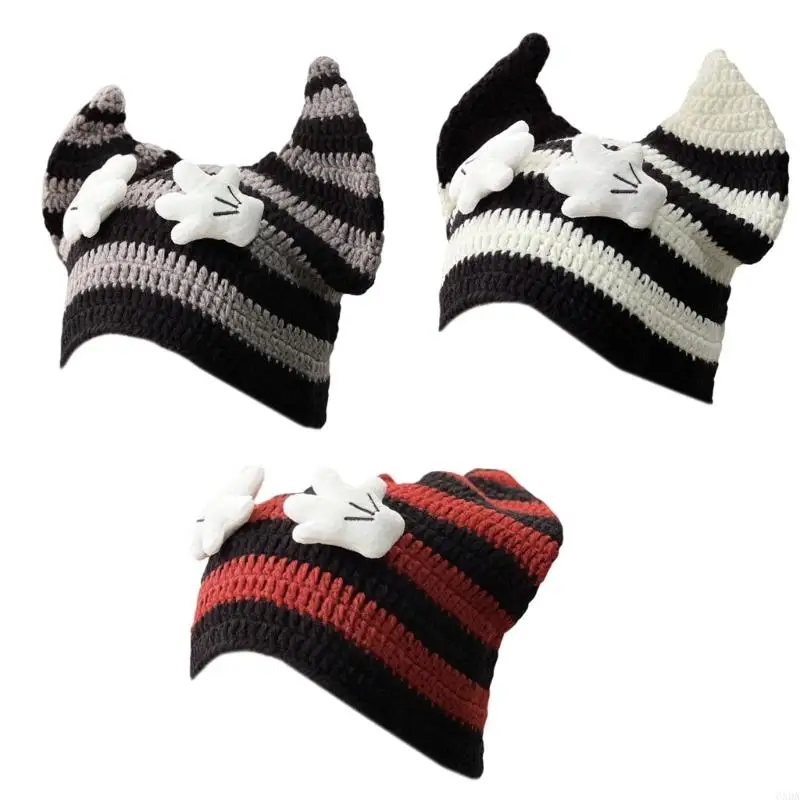 

Furry Cartoon Head Cover with Ear for Outdoor Sports Warm Hat with Ear Oversized Headgear Hat for Winter 6XDA