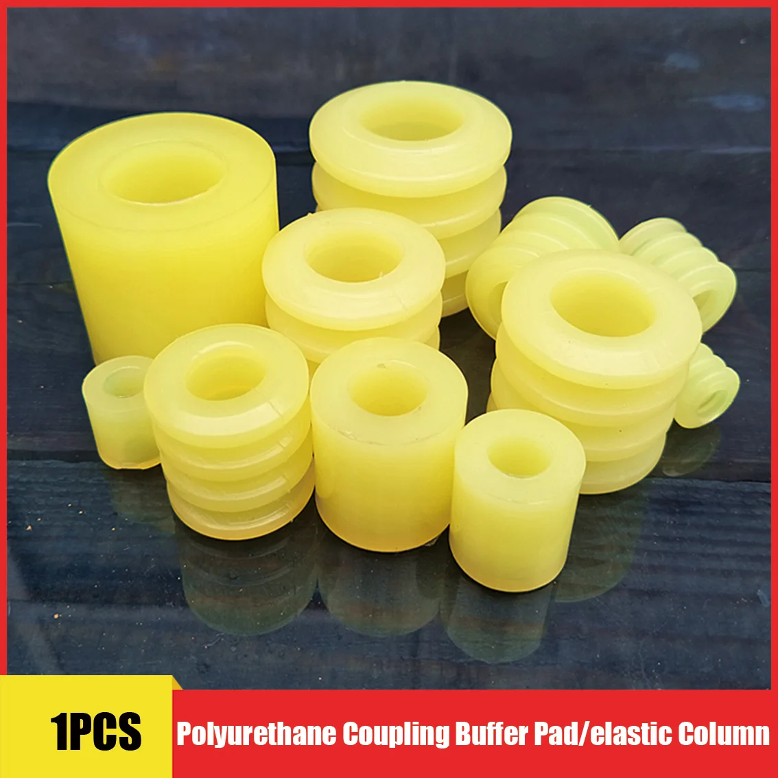 

1Pcs Polyurethane Coupling Buffer Pad/elastic Ring Shock-Absorbing Gasket Water Pump Sealing Accessory Elastic Column with Holes