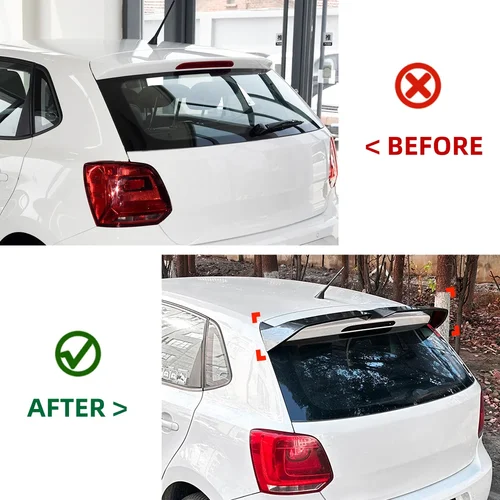Imagen 2 del producto Para Volkswagen Polo Oettinger MK5 6R 6C 2009-2017 alerón trasero de maletero piezas de automóvil difusor de labio accesorios de aleta trasera Kits de carrocería