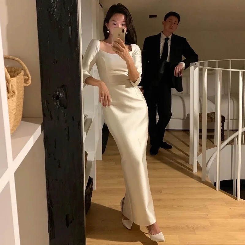 

Корейское свадебное платье 2026: Новинка, атласное, простое, для фотосессий на природе, в стиле «Белый лес», для путешествий и свадеб