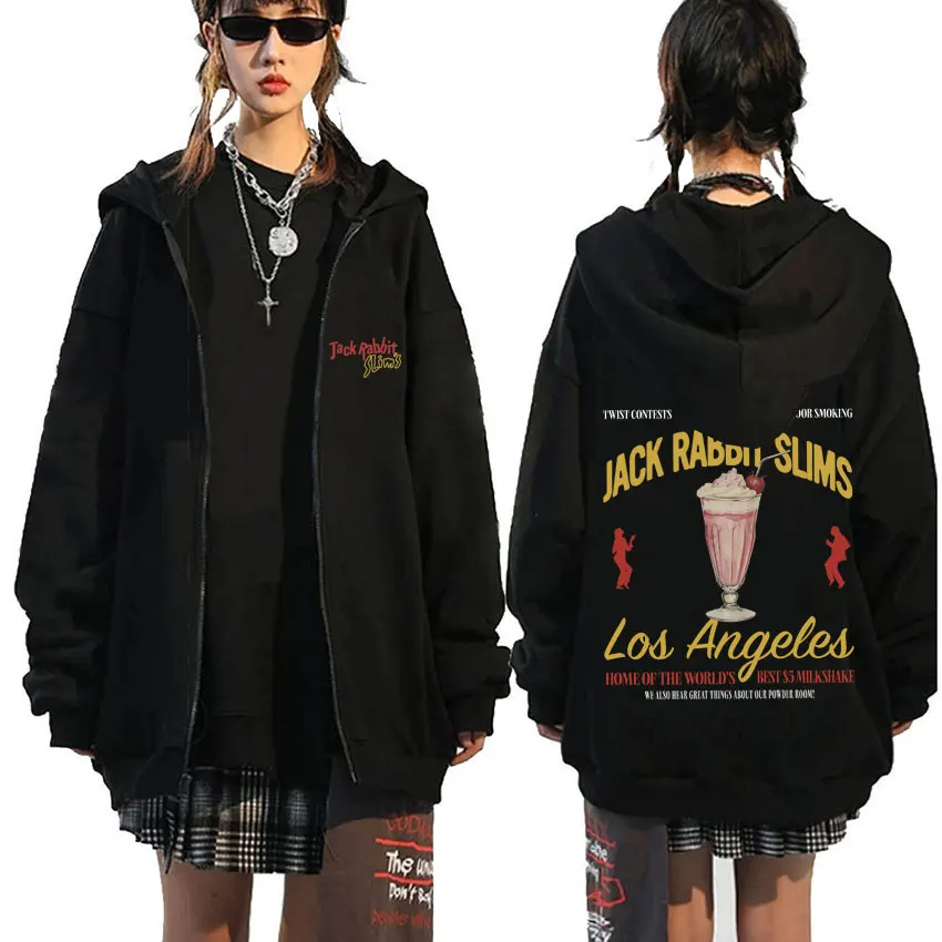 

Movie Pulp Fiction Jack Babbit Slims Zipper Hoodie Quentin Tarantino Zip Up Jacket Men Casual Fleece Oversized Zip Up Hoodies