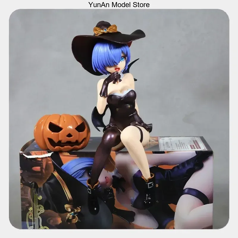 Anime Figure Statue Desktop Decoration Gift 18cm Re:Zero Rem Halloween Magic Night Enchantress