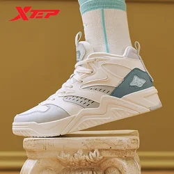 Xtep Skateboard Shoes Women‘s Wear-Resistant Anti-Slip Comfortable Sports Shoes High Top Simple Feather Sneakers 977318310045