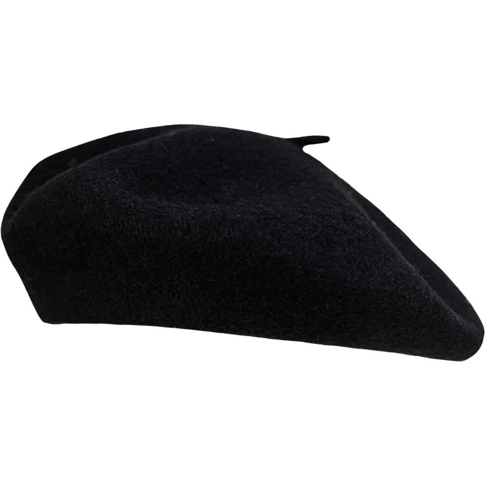 1 قطعة المرأة خمر الصوف عادي قبعة البيريه مع الشتاء سميكة الدافئة الفرنسية الفنان موضة عادية بلون أسود أحمر قبعة قبعة #6