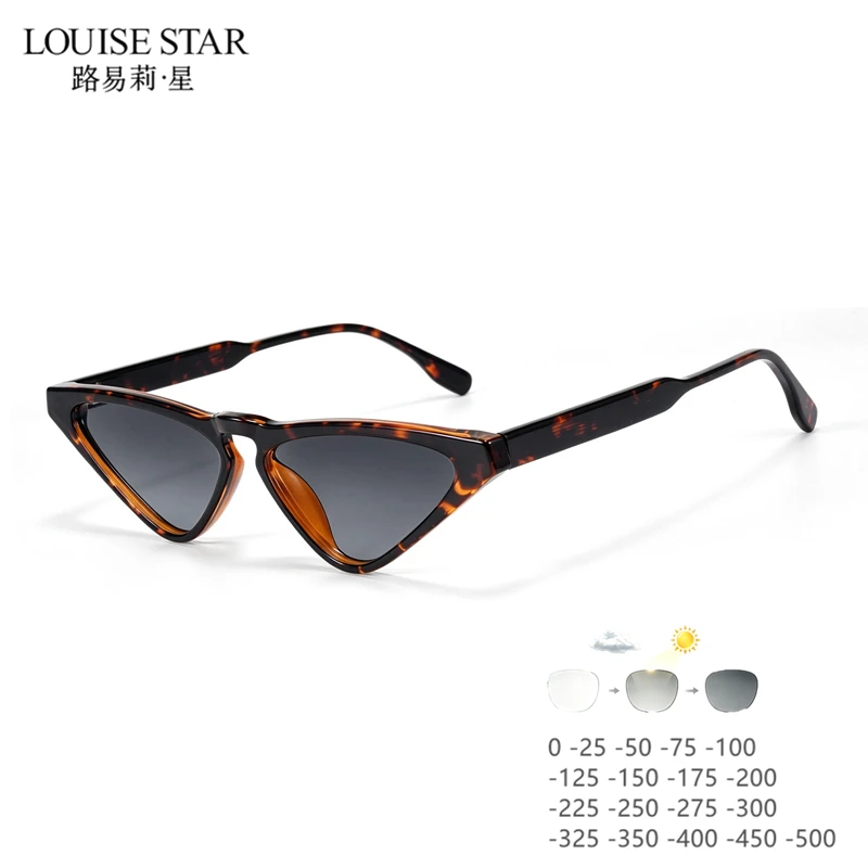Myopia glasses for women, triangle cat eyes, photochromic myopia glasses, acetate frame prescription glasses, customized