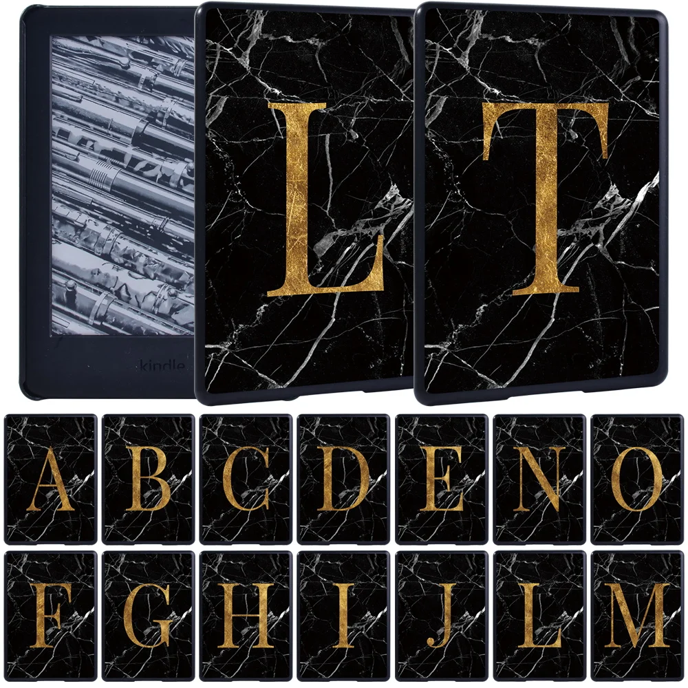 

Tablet Case for Kindle Paperwhite 1/2/3/4/Kindle 10th Gen 2019/Kindle 8th Gen 2016 Black Marble Pattern Slim Ultra Thin Cover