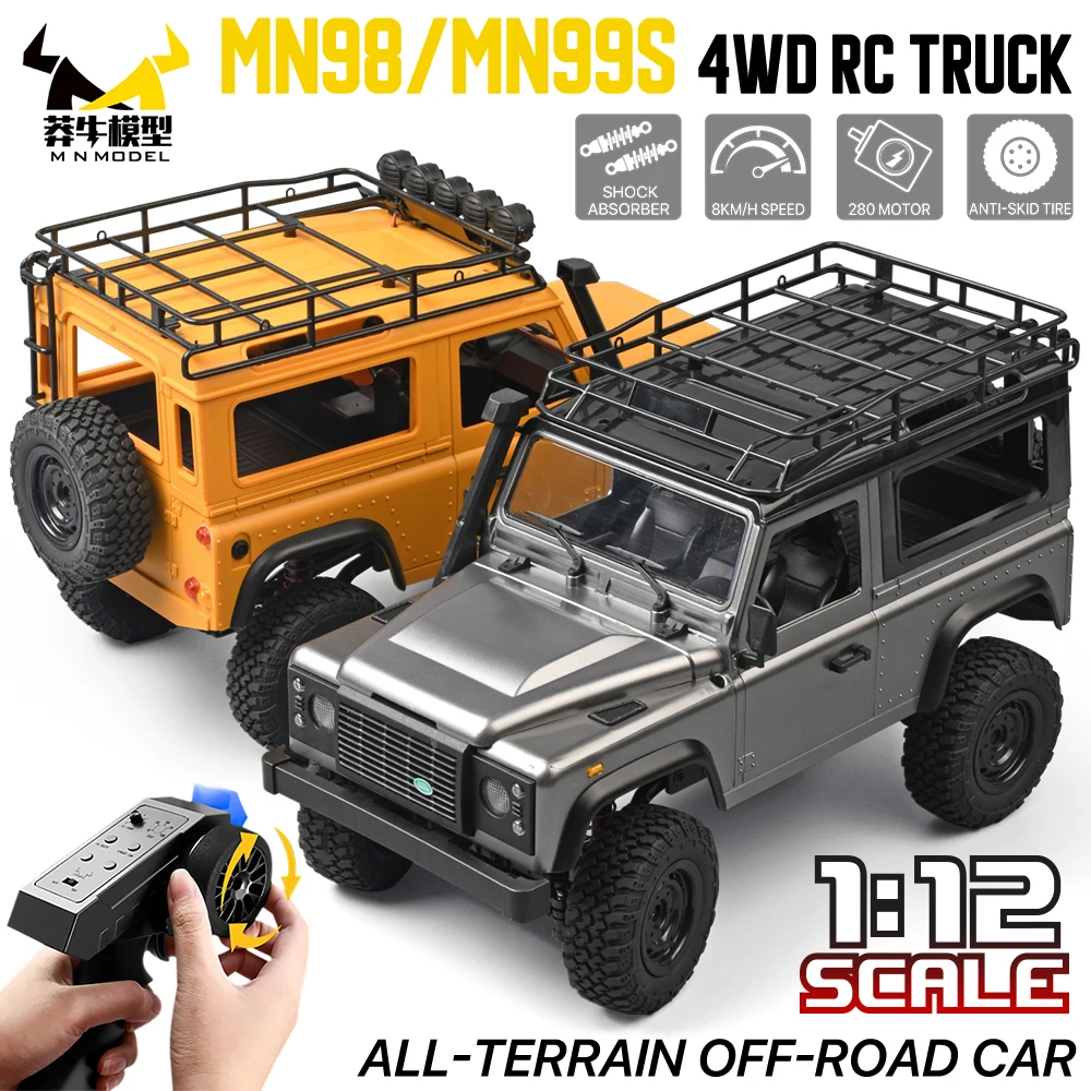 MN MODEL RC Truck MN99S MN98 1/12 4WD Rock Crawler 2.4GHz 8km/h Off-Road Climbing Car Hobby Vehicle Gift for Kids and Adults