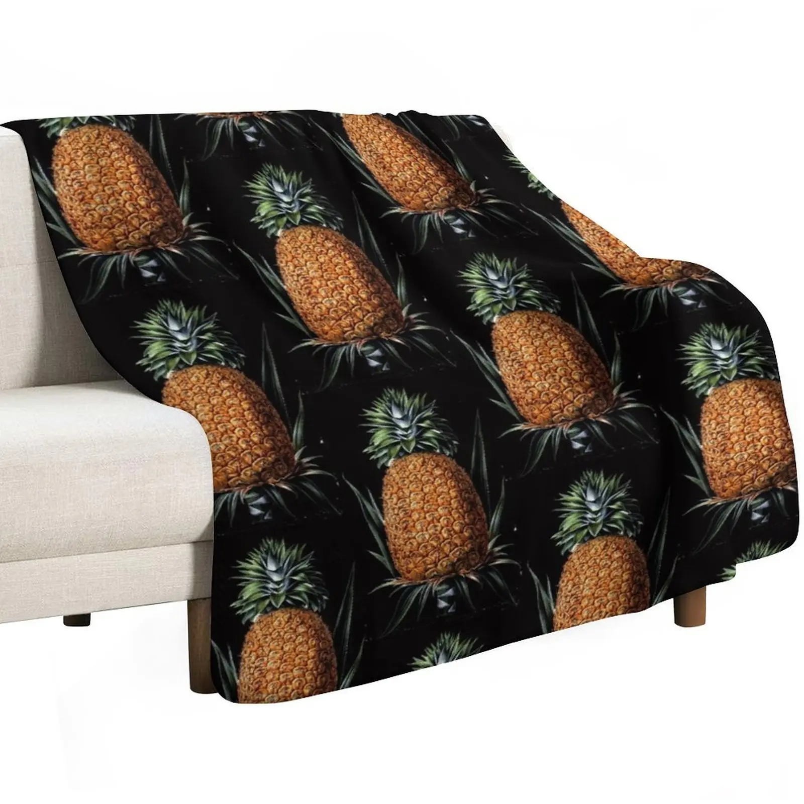 Vintage Pineapple Print Throw Blanket warm winter Picnic manga Decorative Beds Luxury Brand blankets and throws Blankets