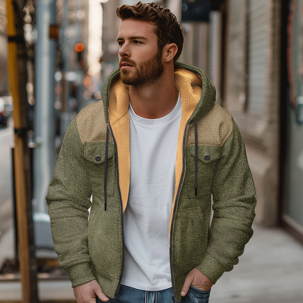 Upgrade Your Winter Look with This Casual Parka Coat for Men, Featuring a Hood and Thick Material