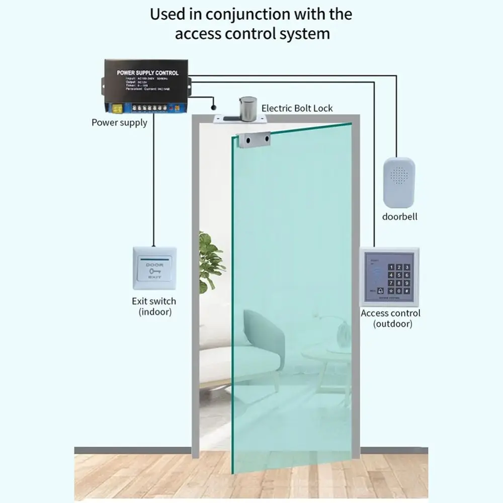12V Electric Drop Bolt Lock Embed Install Stainless Steel Mortise Bolt Locks Waterproof Normally Closed Magnetic Induction Lock