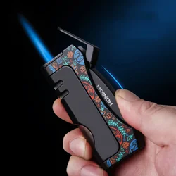 HONEST Turbo Side Pressure Windproof Lighter Butane Gas Metal Lighter Cigar Smoking Accessories Men's Gadgets Exquisite Gifts