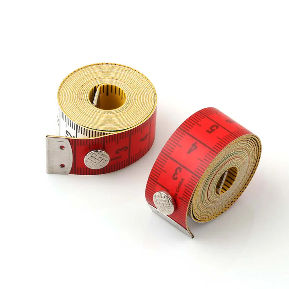 

2Pcs Colorful Button Tape Measure Soft Ruler Durable Material Accurate Scale for Measuring Bust Waist Height Portable Measuring