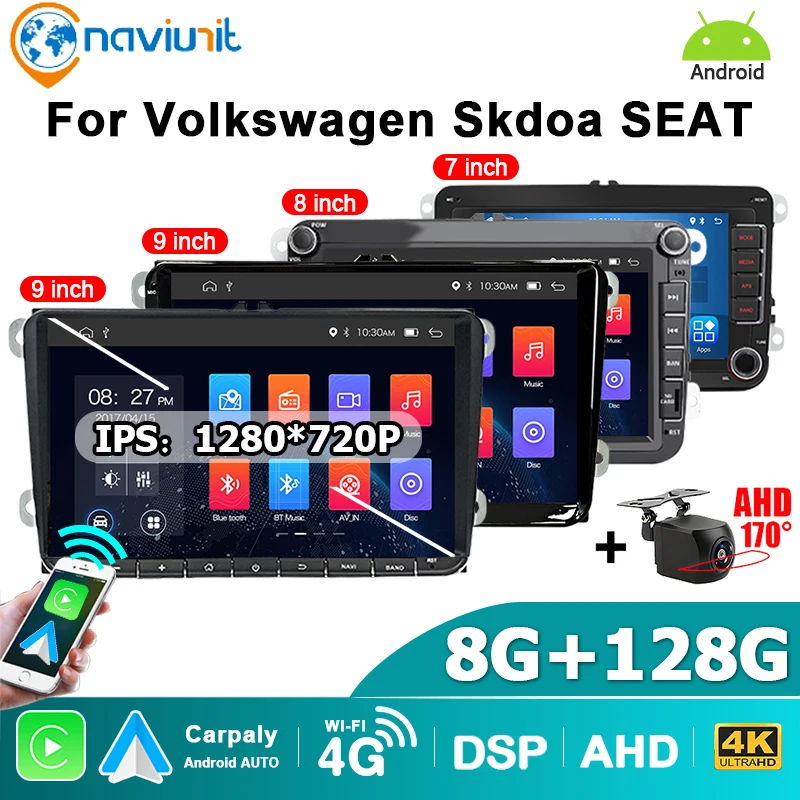 Brezžični CarPlay avtoradio za VW Polo, Golf, Passat