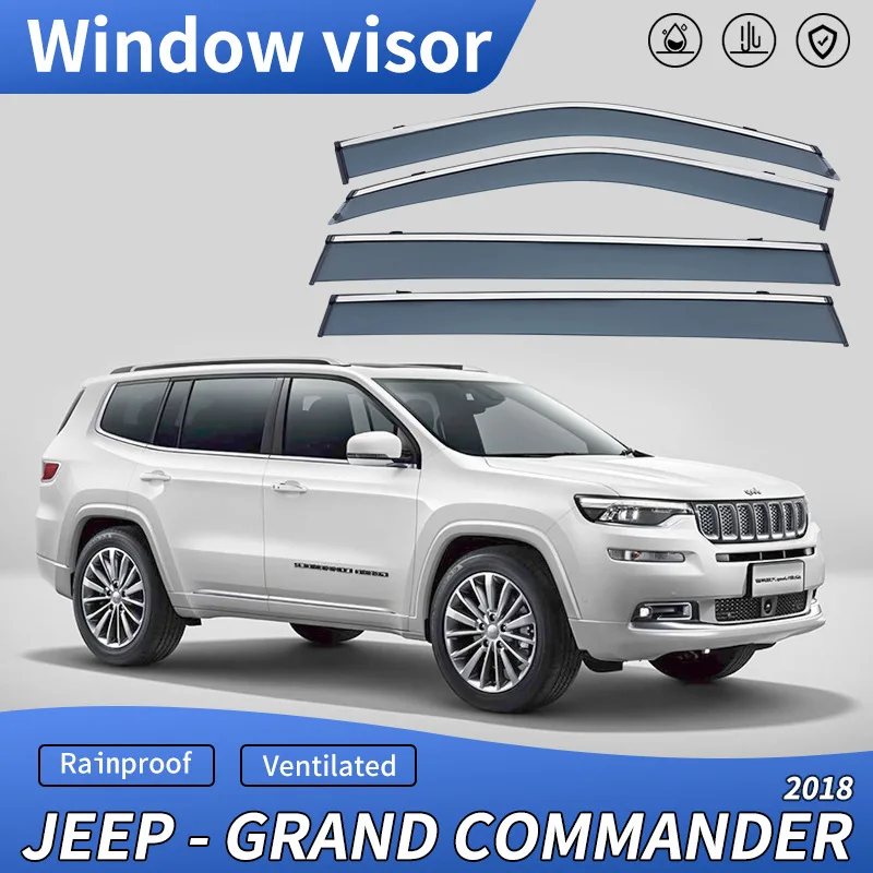 

Комплект из 4 шт. дефлекторов окон для JEEP GRAND COMMANDER XK 2018+: защита от дождя и солнца, аксессуары для авто