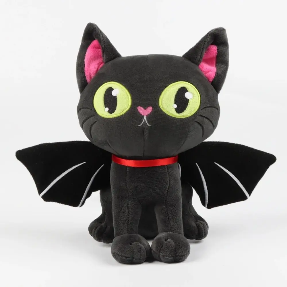 Peluche chauve-souris en position assise pour Halloween, animal en peluche, dessin animé, grands yeux, drôle