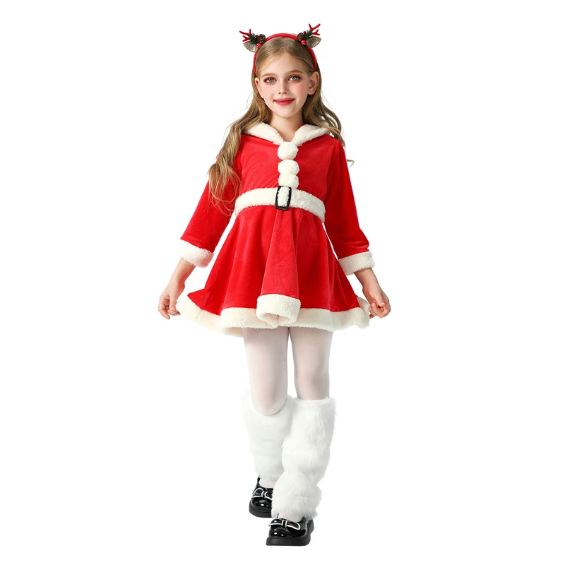 

Роскошный фланелевой рождественский костюм оленя, классический наряд Санта-Клауса, нарядное праздничное платье для косплея, карнавал, Хэллоуин