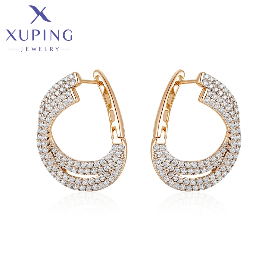 Xuping Jewelry Fashion New Arrival Goldfarbene Creolen für Damen, Party-Geschenk X001055089