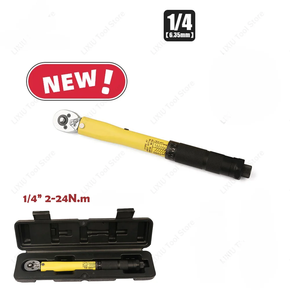 2-24N.m Torque Wrench 1/4“ Precise Reversible Ratchet Torques Key Professional Bicycle Motorcycle Car Automotive Tool