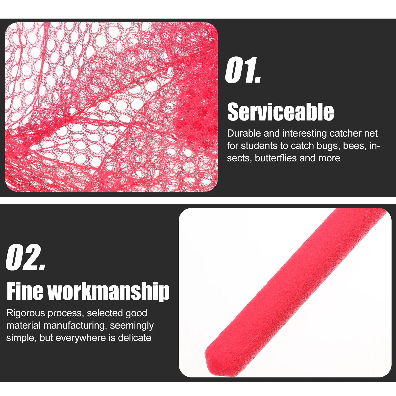 

3pcs Catching Net For Kids Extendable Bug Catcher Outdoor Summer Science Biology Learning Tool Insect Nets Students Telescopic