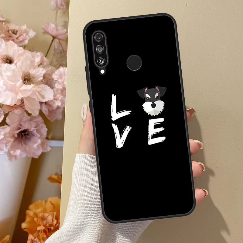 Schnauzer Puppy Dog Art Cover For Huawei P30 Lite P40 P20 P50 Pro Nova 5T P Smart 2019 Case For Honor 50 10i 8X