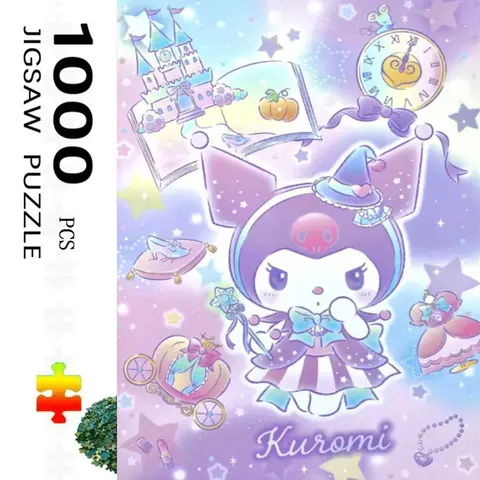 500 Pieces Creative Jigsaw Puzzle Sanrio Cute Kuromi Assembling Picture Adults Anti Stress Puzzles Toys For Kids Games Xmas Gift